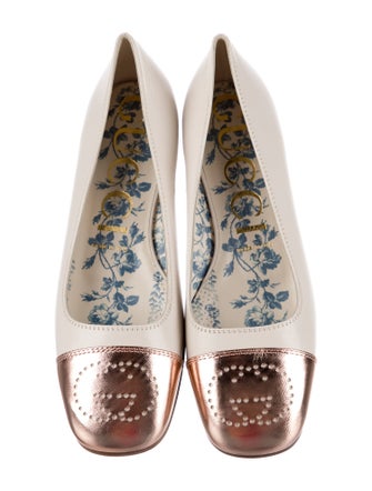 Gucci Interlocking G Logo Leather Ballet Flats