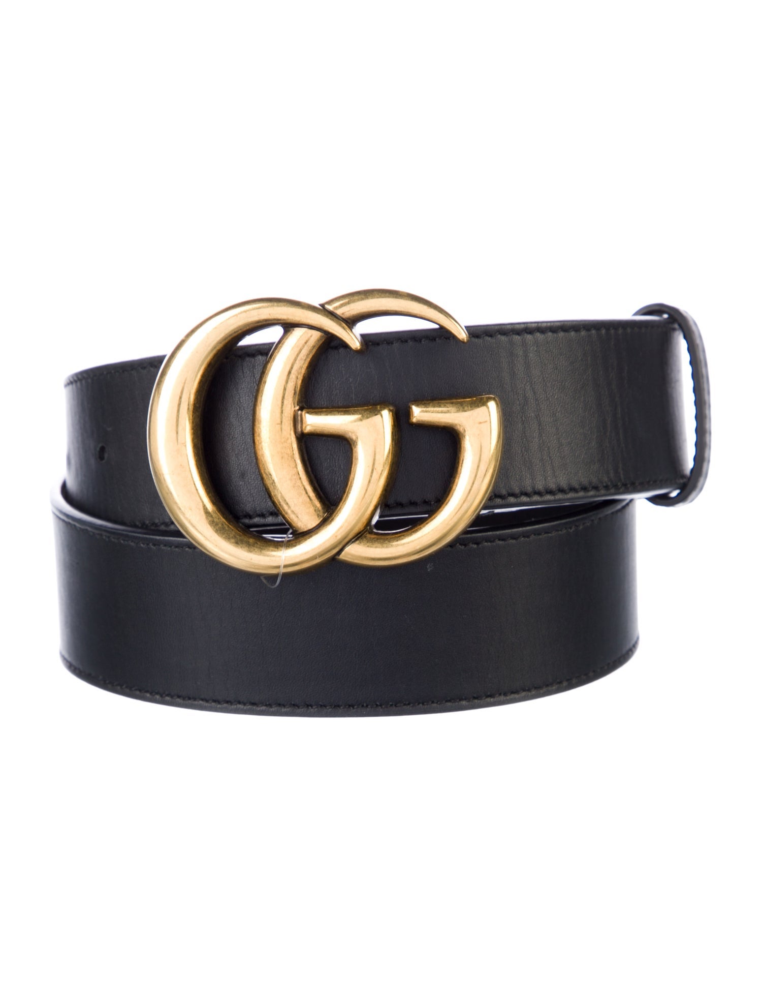 Gucci Double G Logo Leather Belt
