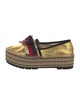 Gucci Sylvie Web Accent Leather Espadrilles