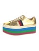 Gucci Sylvie Web Accent Leather Wedge Sneakers