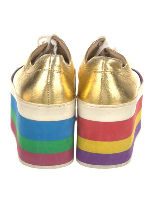 Gucci Sylvie Web Accent Leather Wedge Sneakers