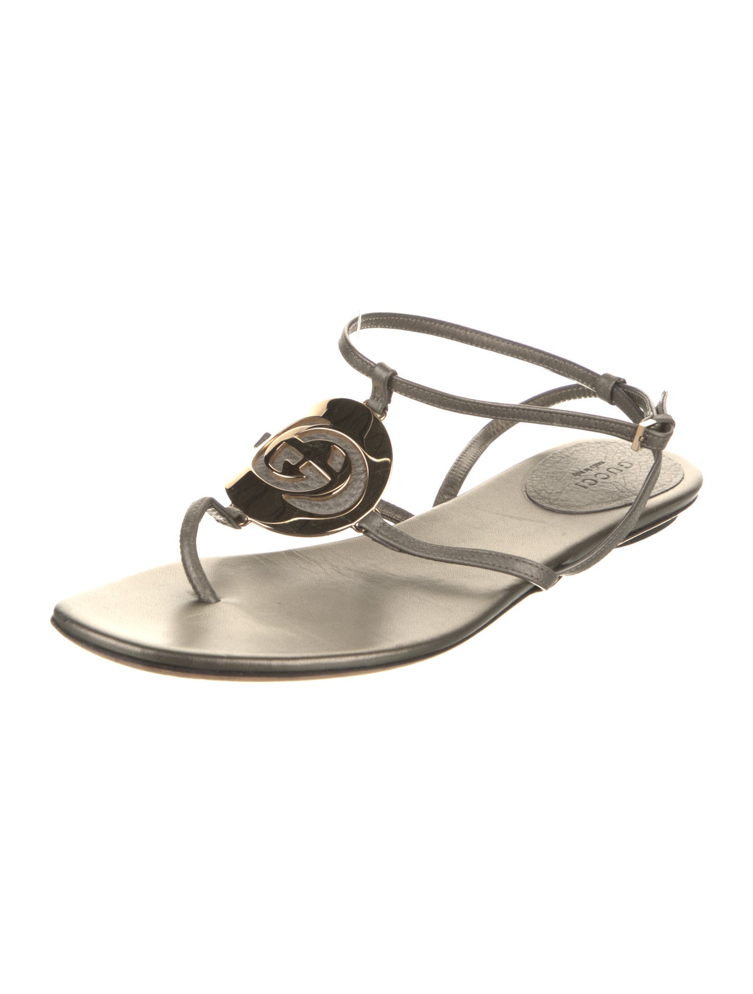 Gucci Interlocking G Logo Leather Sandals