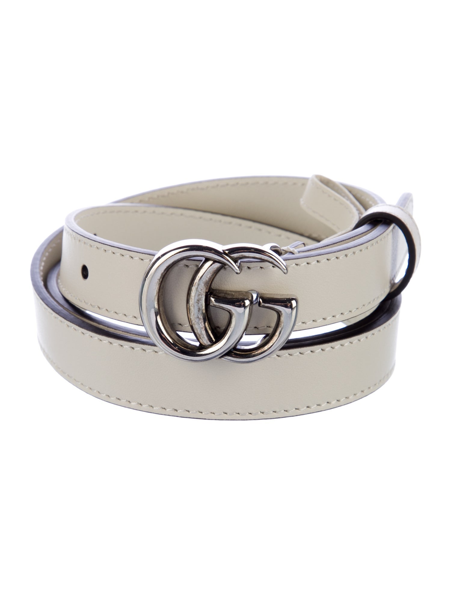 Gucci Double G Logo Skinny Belt