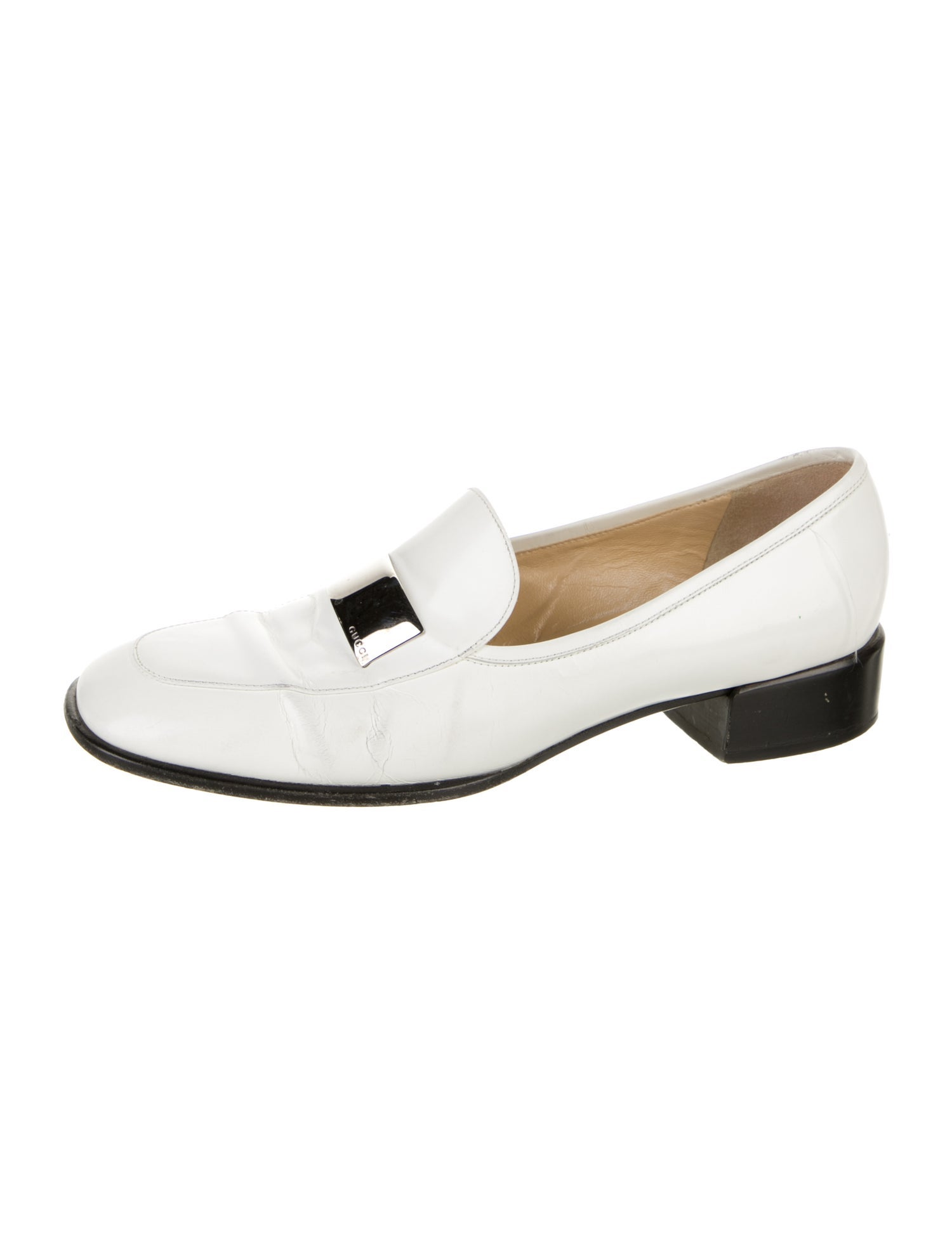 Gucci Web Accent Patent Leather Mules