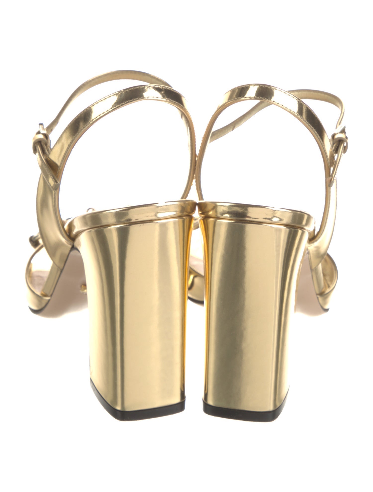 Gucci Double G Logo Patent Leather Sandals