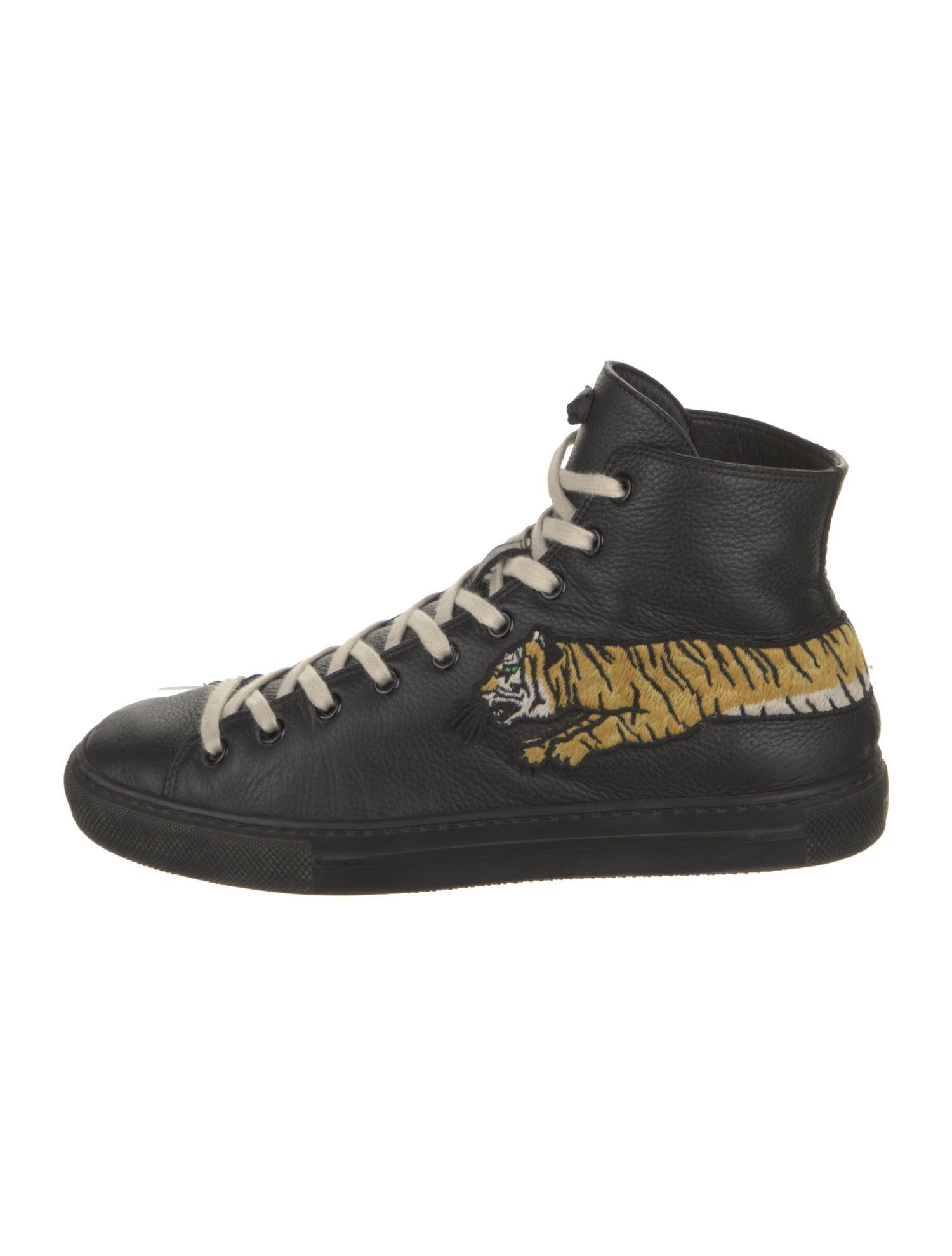 Gucci Tiger Head Accent Leather Sneakers