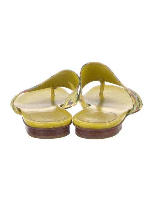 Gucci Flora Print Leather Trim Embellishment Slides