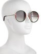 Gucci Web Accent Round Sunglasses