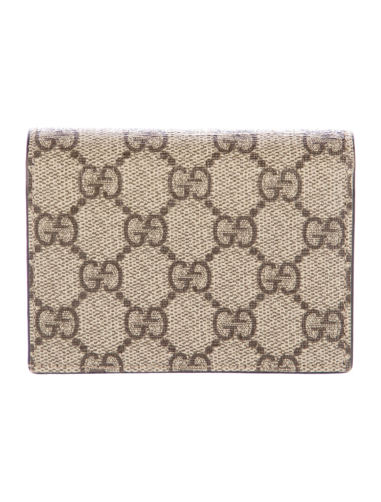 Gucci Marmont Bi-color Card Case GG Supreme Compact Wallet