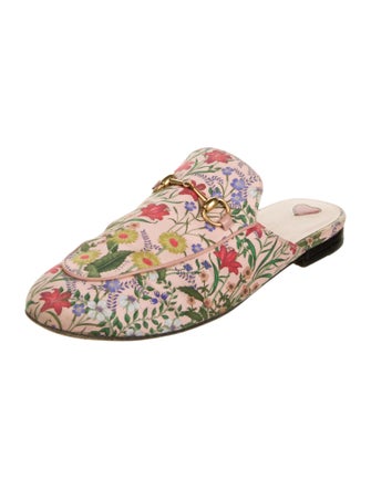 Gucci Flora Print Canvas Mules