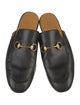 Gucci Horsebit Accent Leather Slippers