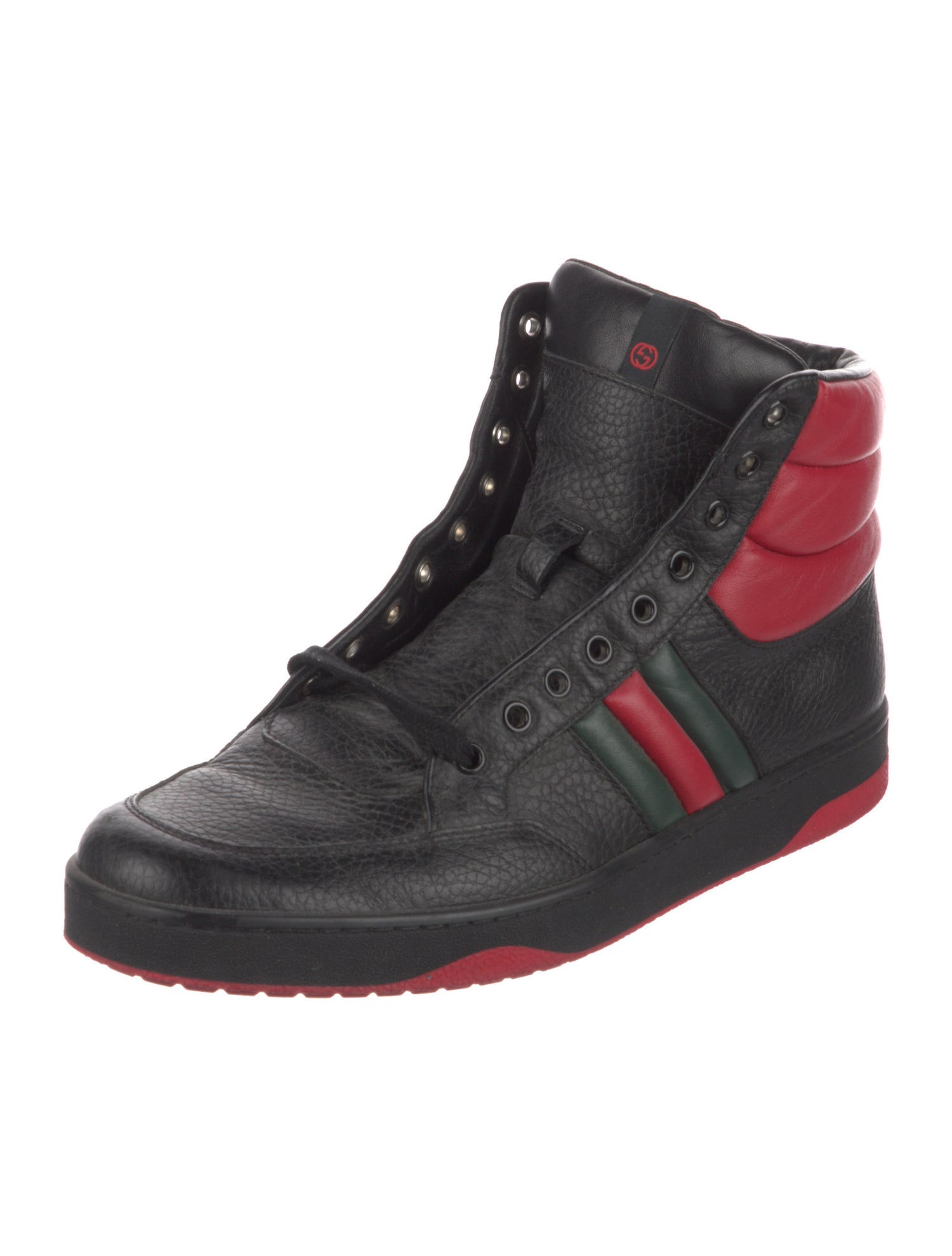 Gucci Web Accent Leather Sneakers