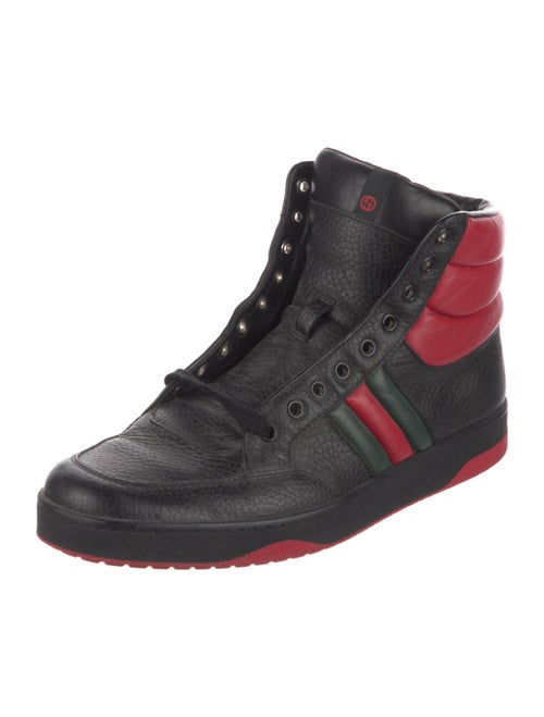 Gucci Web Accent Leather Sneakers