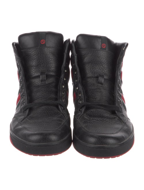 Gucci Web Accent Leather Sneakers