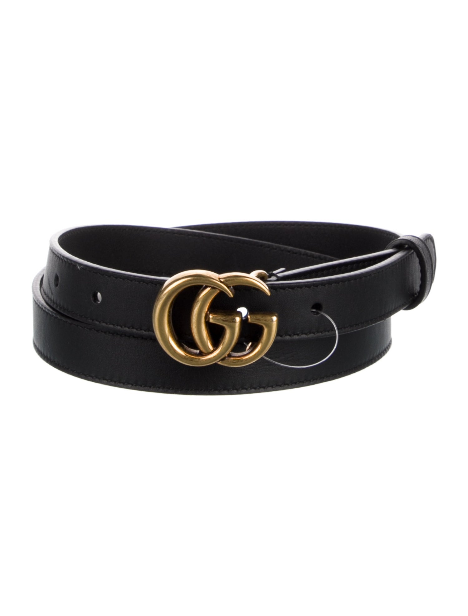 Gucci Double G Logo Skinny Belt