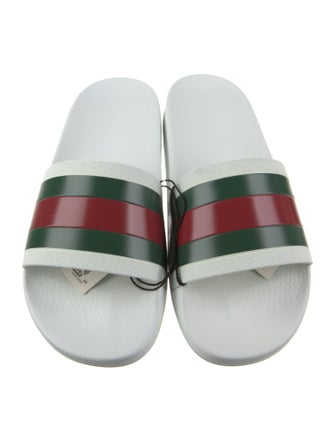 Gucci Patent Leather Striped Slides