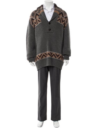 Gucci Wool Graphic Print Cardigan