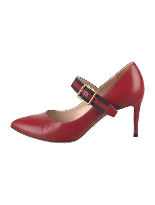 Gucci Sylvie Web Accent Leather Pumps