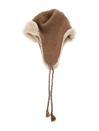 Gucci Brown Pattern Printed Wool Knit Hat