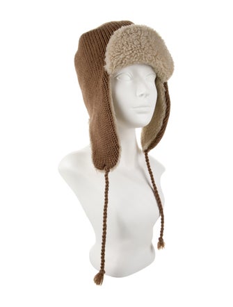 Gucci Brown Pattern Printed Wool Knit Hat