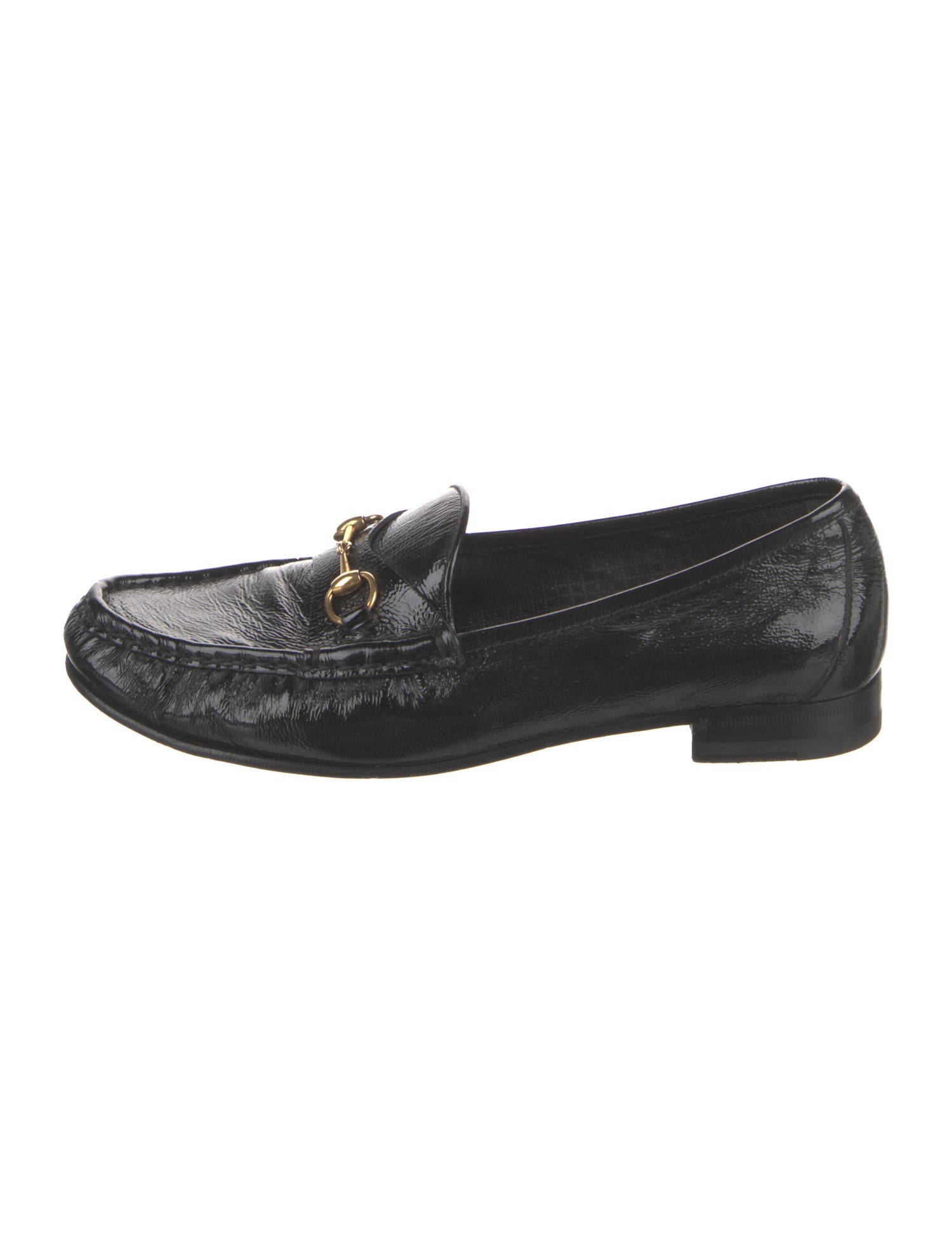 Gucci Horsebit Accent Patent Leather Dress Loafers