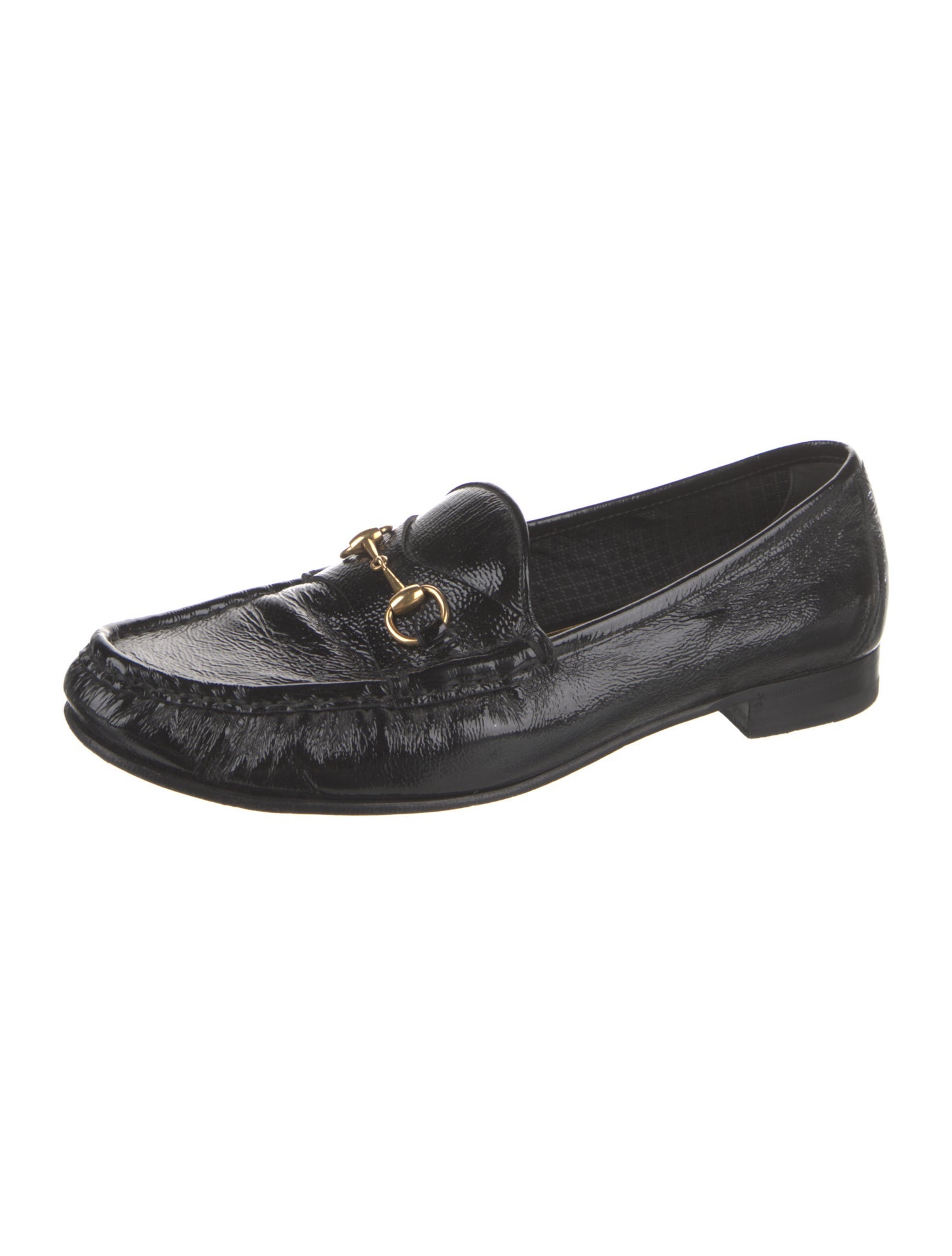 Gucci Horsebit Accent Patent Leather Dress Loafers