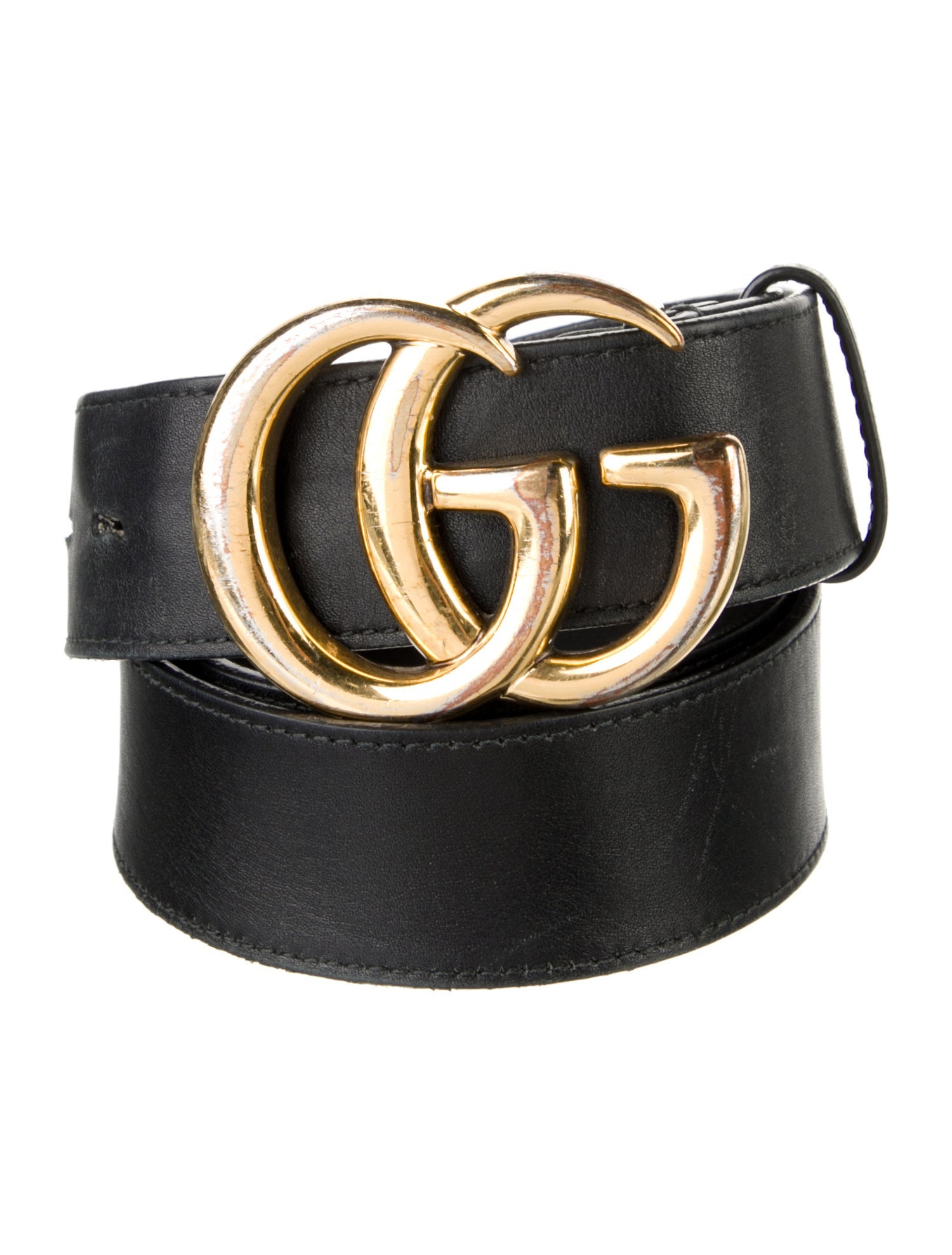 Gucci Double G Logo Leather Belt
