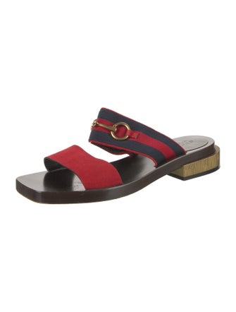 Gucci 1955 Horsebit Accent Suede Slides