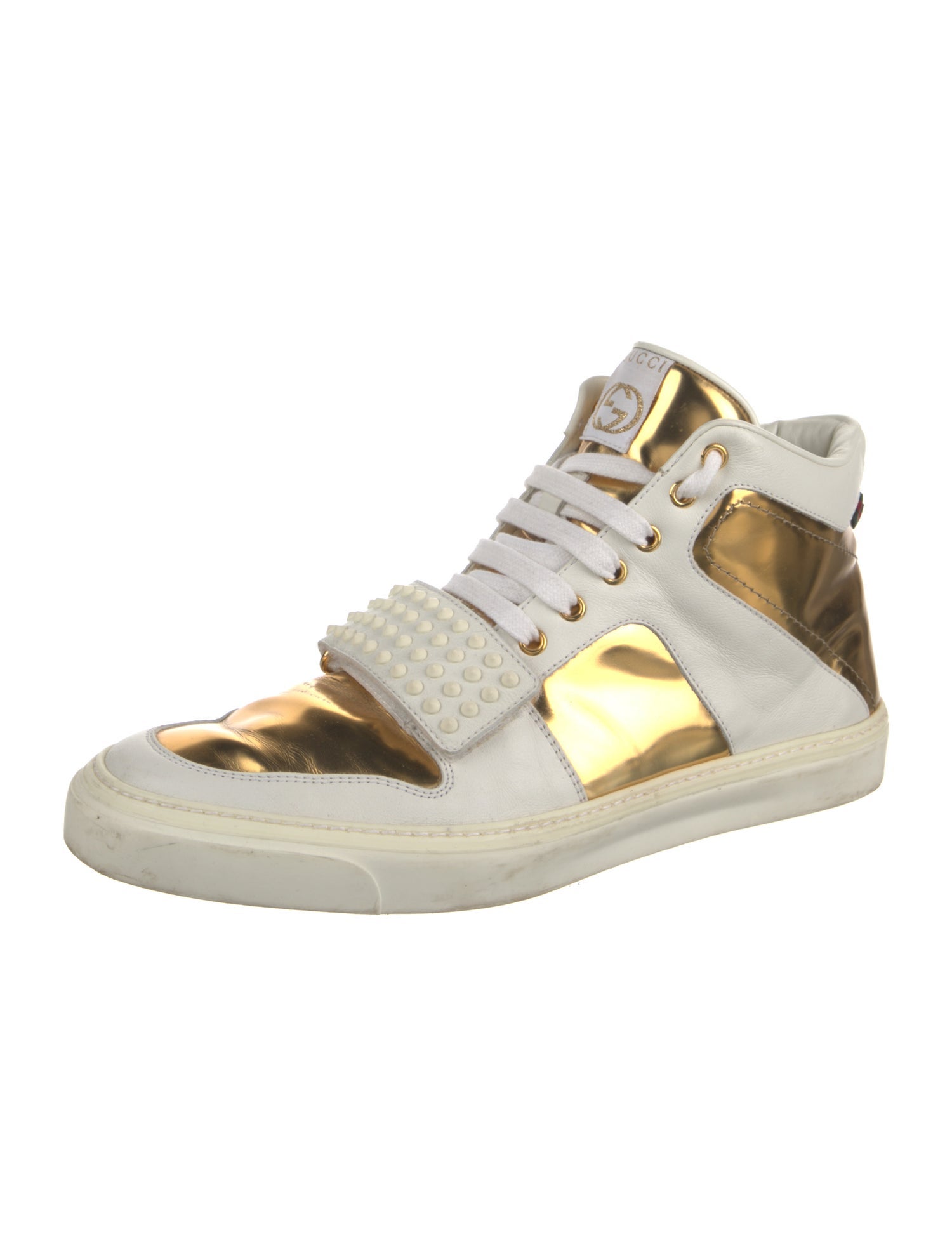 Gucci Web Accent Leather Sneakers