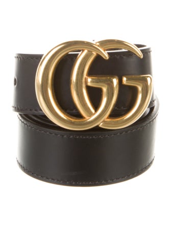 Gucci Double G Logo Leather Belt