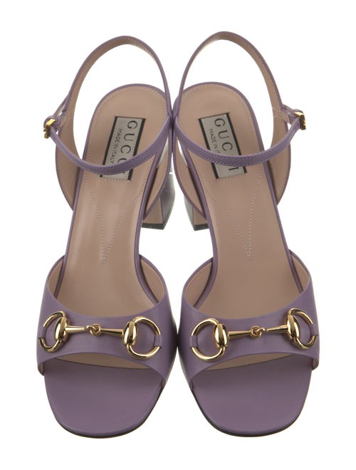 Gucci Horsebit Accent Leather Slingback Sandals