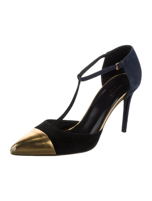 Gucci Suede T-Strap Pumps