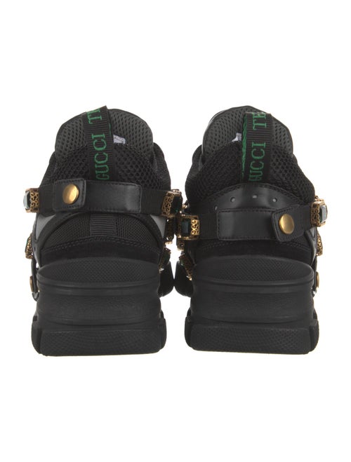 Gucci Leather Crystal Embellishments Chunky Sneakers