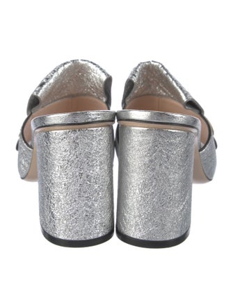 Gucci Leather Fringe Trim Accent Slides