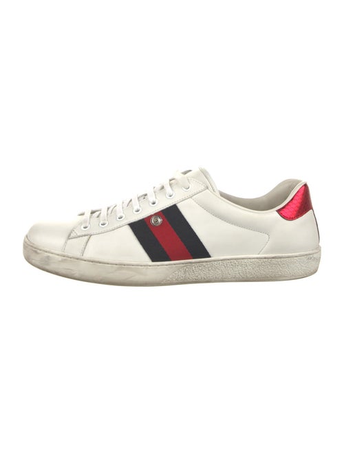 Gucci Web Accent Leather Sneakers