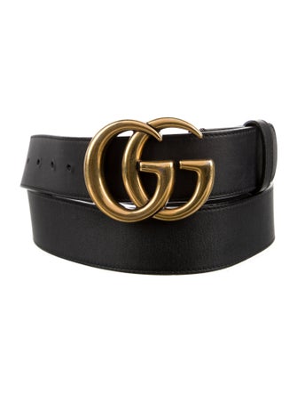 Gucci Double G Logo Leather Belt