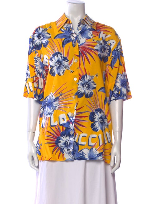 Gucci 2022 Floral Print Button-Up Top