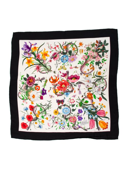 Gucci Silk Floral Print Scarf