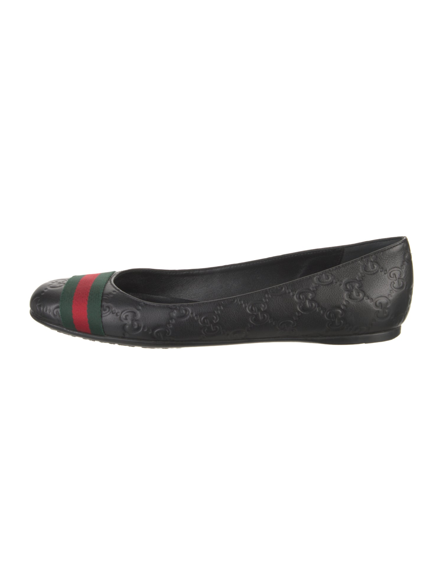 Gucci Web Accent Leather Flats