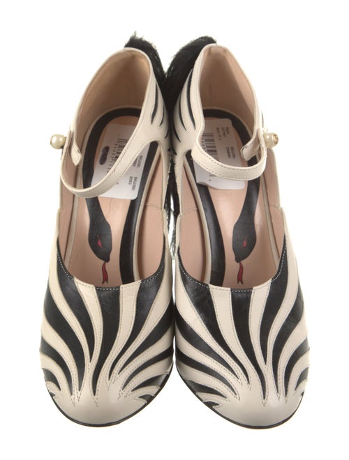 Gucci Leather Animal Print Mules