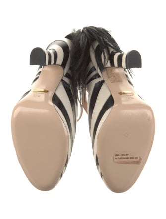 Gucci Leather Animal Print Mules