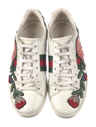 Gucci Web Accent Leather Sneakers