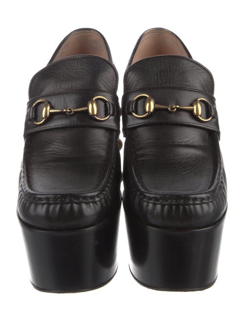 Gucci Faux Pearl Accents Leather Pumps