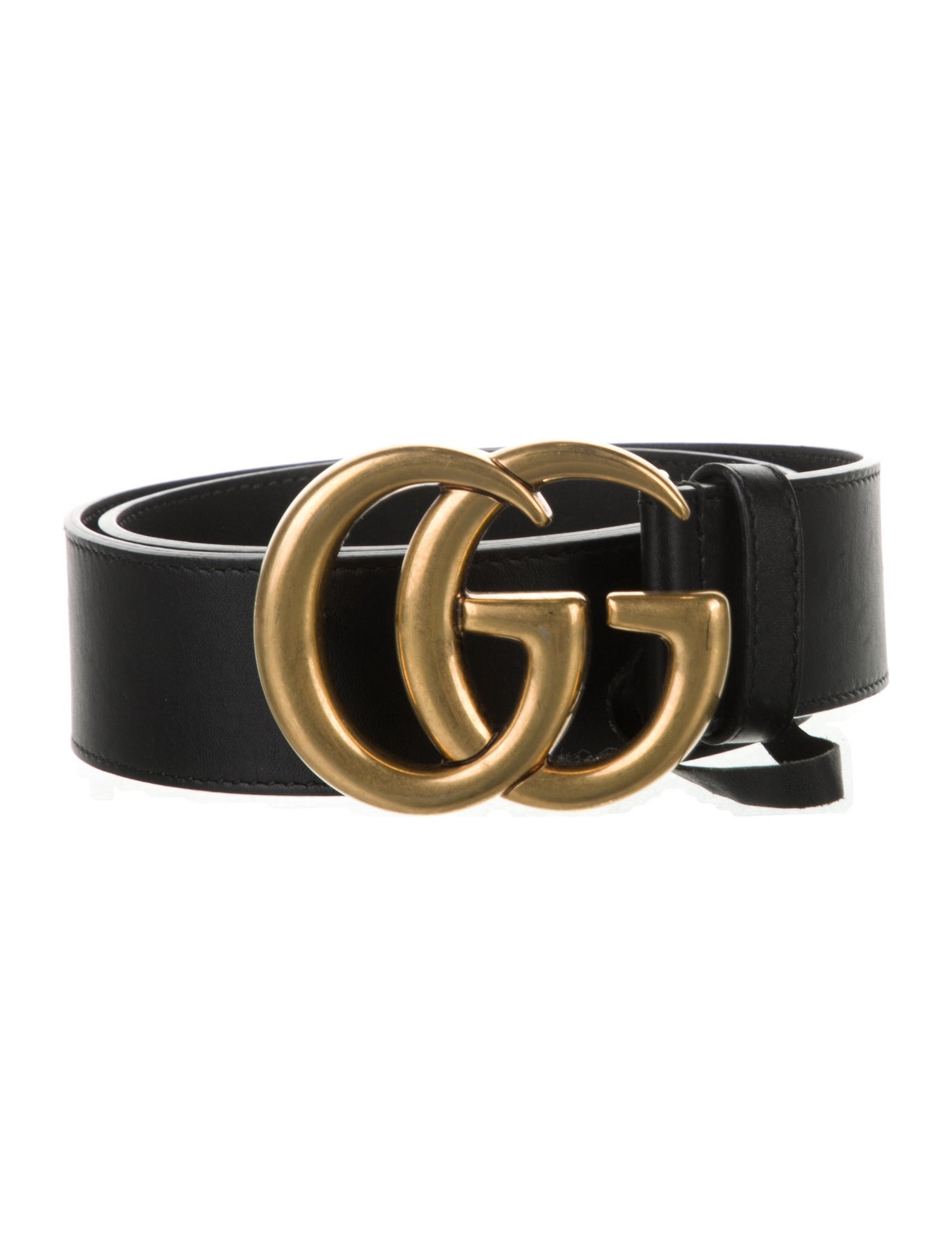 Gucci Double G Logo Leather Belt