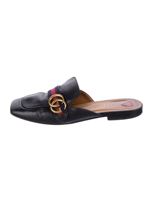 Gucci Double G Logo Leather Mules