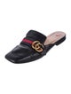 Gucci Double G Logo Leather Mules