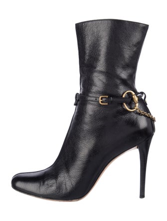 Gucci Hasler Horsebit Accent Leather Lace-Up Boots
