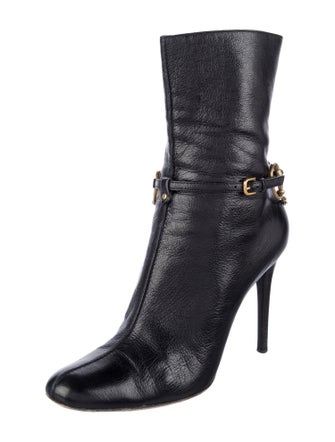 Gucci Hasler Horsebit Accent Leather Lace-Up Boots