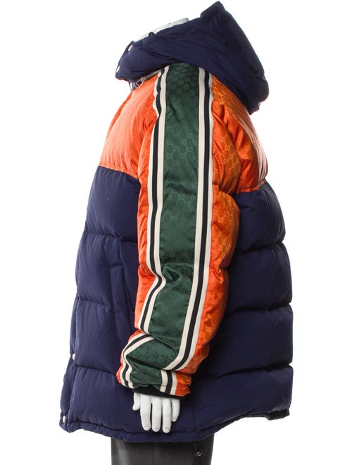 Gucci Colorblock Pattern Puffer Coat
