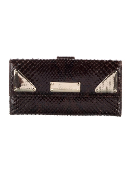 Gucci Indy Snakeskin Continental Wallet